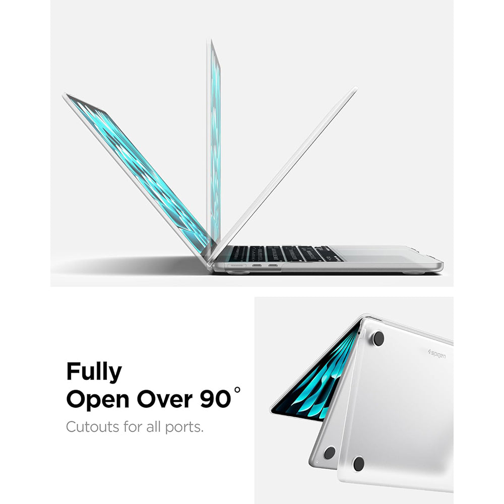 Spigen Airskin tok Apple MacBook Air 13 hüvelykes (2026) / (2025) / (2024) / (2022) számára, áttetsző szatén ACS11530