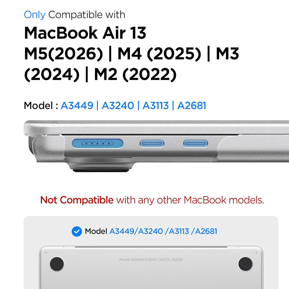 Spigen Airskin tok Apple MacBook Air 13 hüvelykes (2026) / (2025) / (2024) / (2022) számára, áttetsző szatén ACS11530