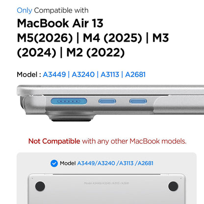 Spigen Airskin tok Apple MacBook Air 13 hüvelykes (2026) / (2025) / (2024) / (2022) számára, áttetsző szatén ACS11530