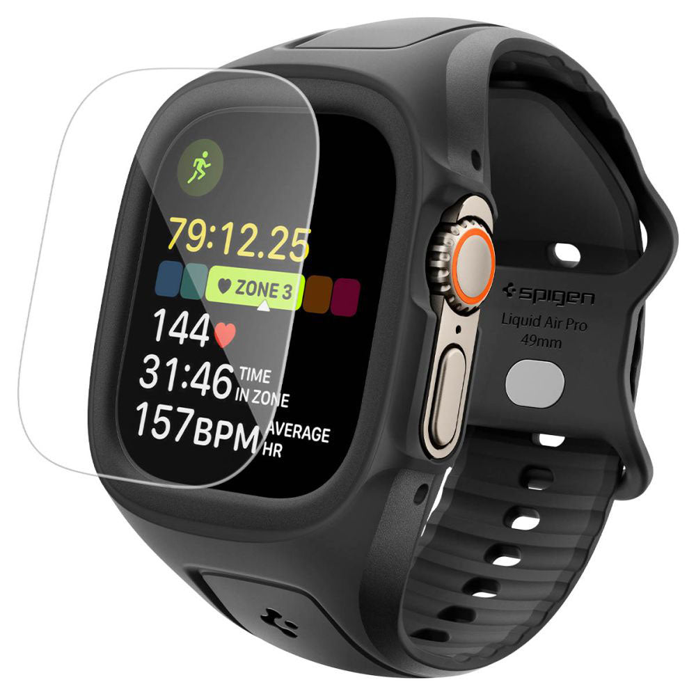 Spigen Liquid Air Pro tok képernyővédővel Apple Watch Ultra sorozathoz, matt fekete ACS11416
