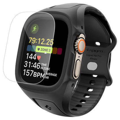 Spigen Liquid Air Pro tok képernyővédővel Apple Watch Ultra sorozathoz, matt fekete ACS11416