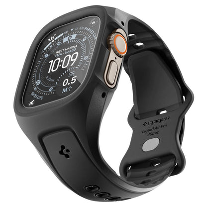 Spigen Liquid Air Pro tok képernyővédővel Apple Watch Ultra sorozathoz, matt fekete ACS11416