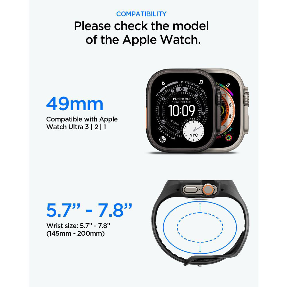 Spigen Liquid Air Pro tok képernyővédővel Apple Watch Ultra sorozathoz, matt fekete ACS11416