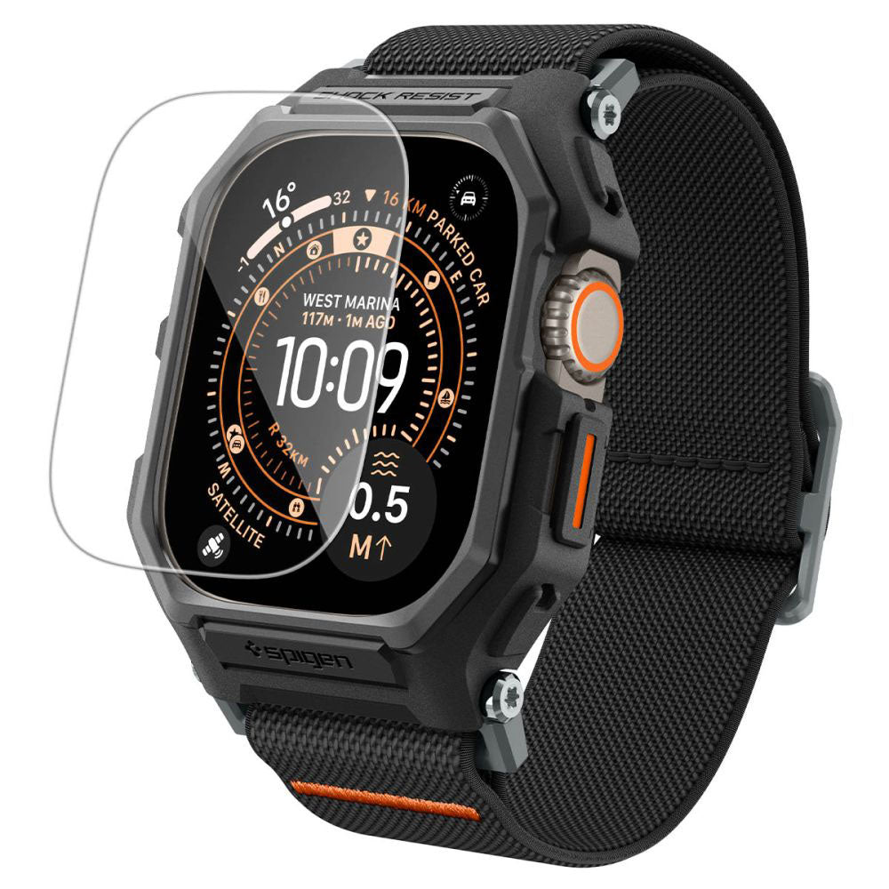 Spigen Lite Fit Pro tok képernyővédővel Apple Watch Ultra sorozathoz, matt fekete ACS11415