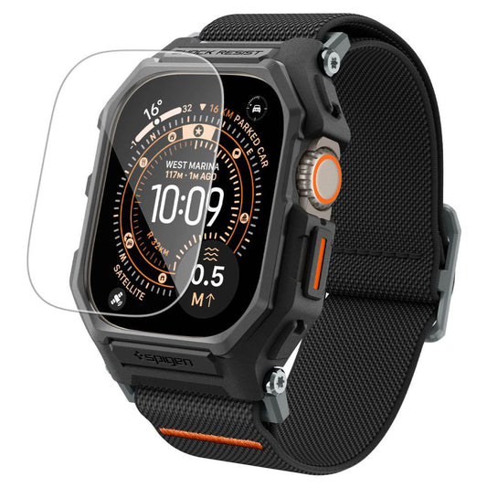 Spigen Lite Fit Pro tok képernyővédővel Apple Watch Ultra sorozathoz, matt fekete ACS11415