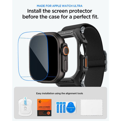 Spigen Lite Fit Pro tok képernyővédővel Apple Watch Ultra sorozathoz, matt fekete ACS11415