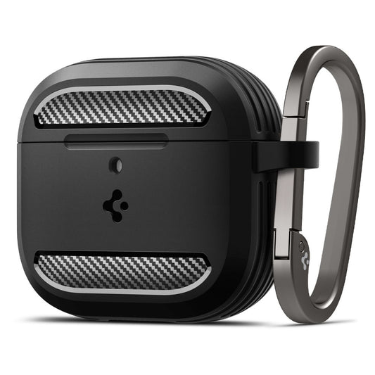 Spigen Rugged Armor tok Apple AirPods 4-hez, Matt Fekete