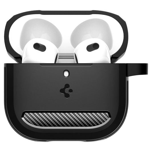 Spigen Rugged Armor tok Apple AirPods 4-hez, Matt Fekete