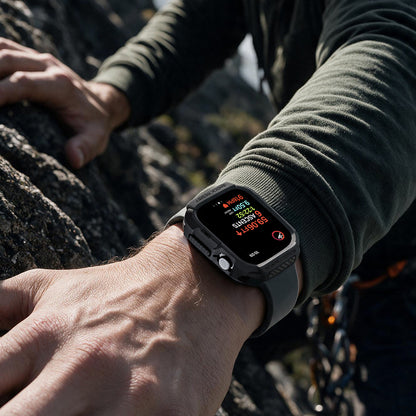 Spigen Rugged Armor tok Apple Watch Series 12 42 mm-es órához, matt fekete ACS11877