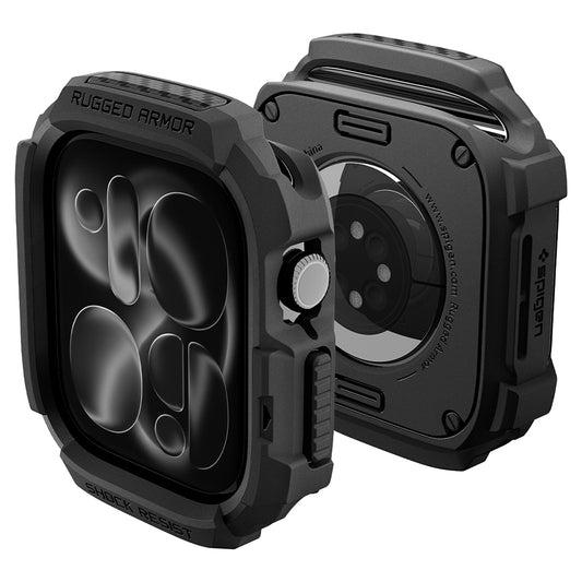 Spigen Rugged Armor tok Apple Watch Series 12 46mm-hez, Matt Fekete ACS11886