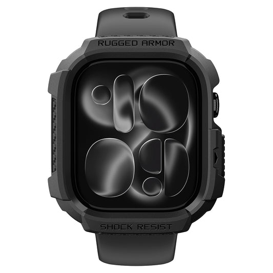 Spigen Rugged Armor tok Apple Watch Series 12 46mm-hez, Matt Fekete ACS11886