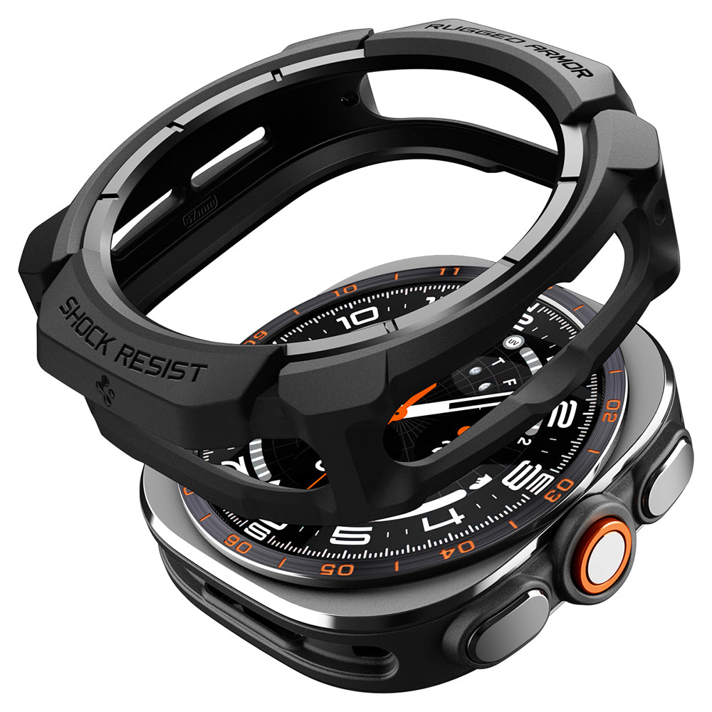 Spigen Rugged Armor tok Samsung Galaxy Watch Ultra2-hez, Matt Fekete ACS11611