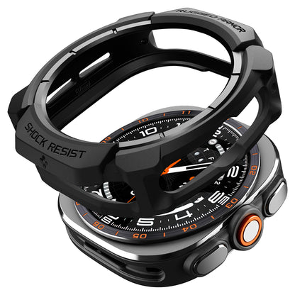 Spigen Rugged Armor tok Samsung Galaxy Watch Ultra2-hez, Matt Fekete ACS11611