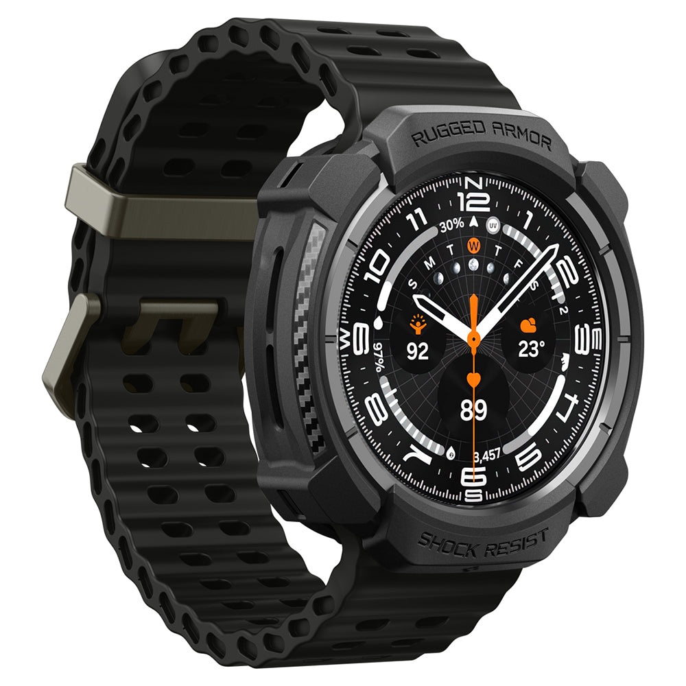 Spigen Rugged Armor tok Samsung Galaxy Watch Ultra2-hez, Matt Fekete ACS11611
