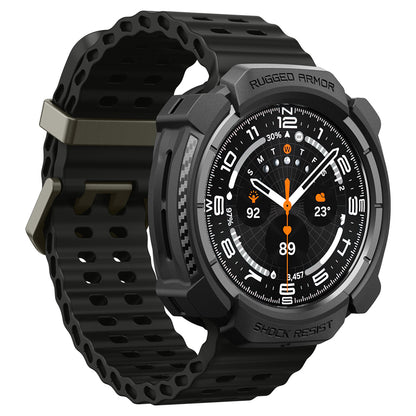 Spigen Rugged Armor tok Samsung Galaxy Watch Ultra2-hez, Matt Fekete ACS11611
