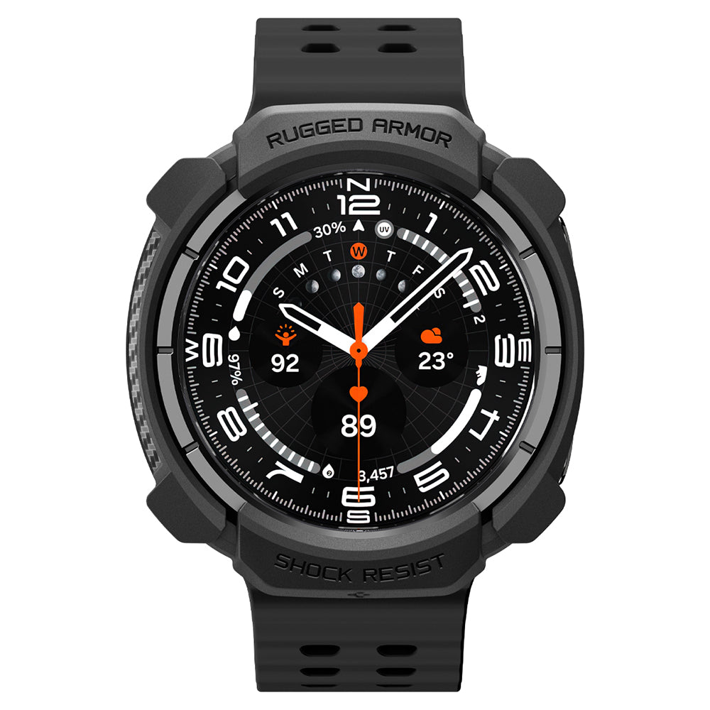 Spigen Rugged Armor tok Samsung Galaxy Watch Ultra2-hez, Matt Fekete ACS11611