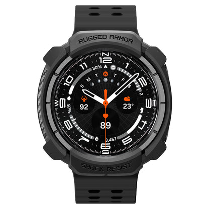 Spigen Rugged Armor tok Samsung Galaxy Watch Ultra2-hez, Matt Fekete ACS11611