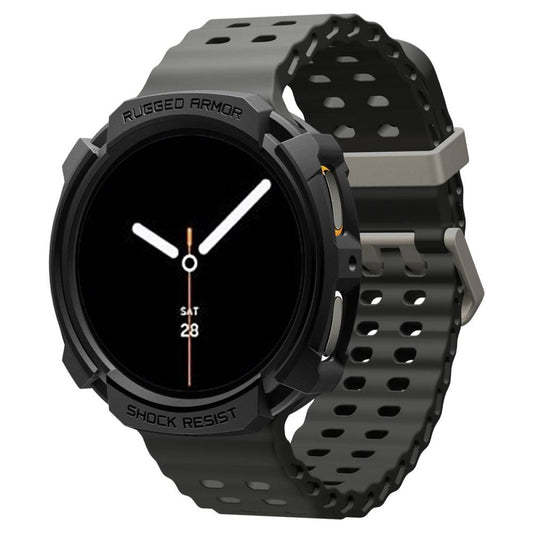 Spigen Rugged Armor tok Samsung Galaxy Watch8 44mm-hez, Matt Fekete ACS10006