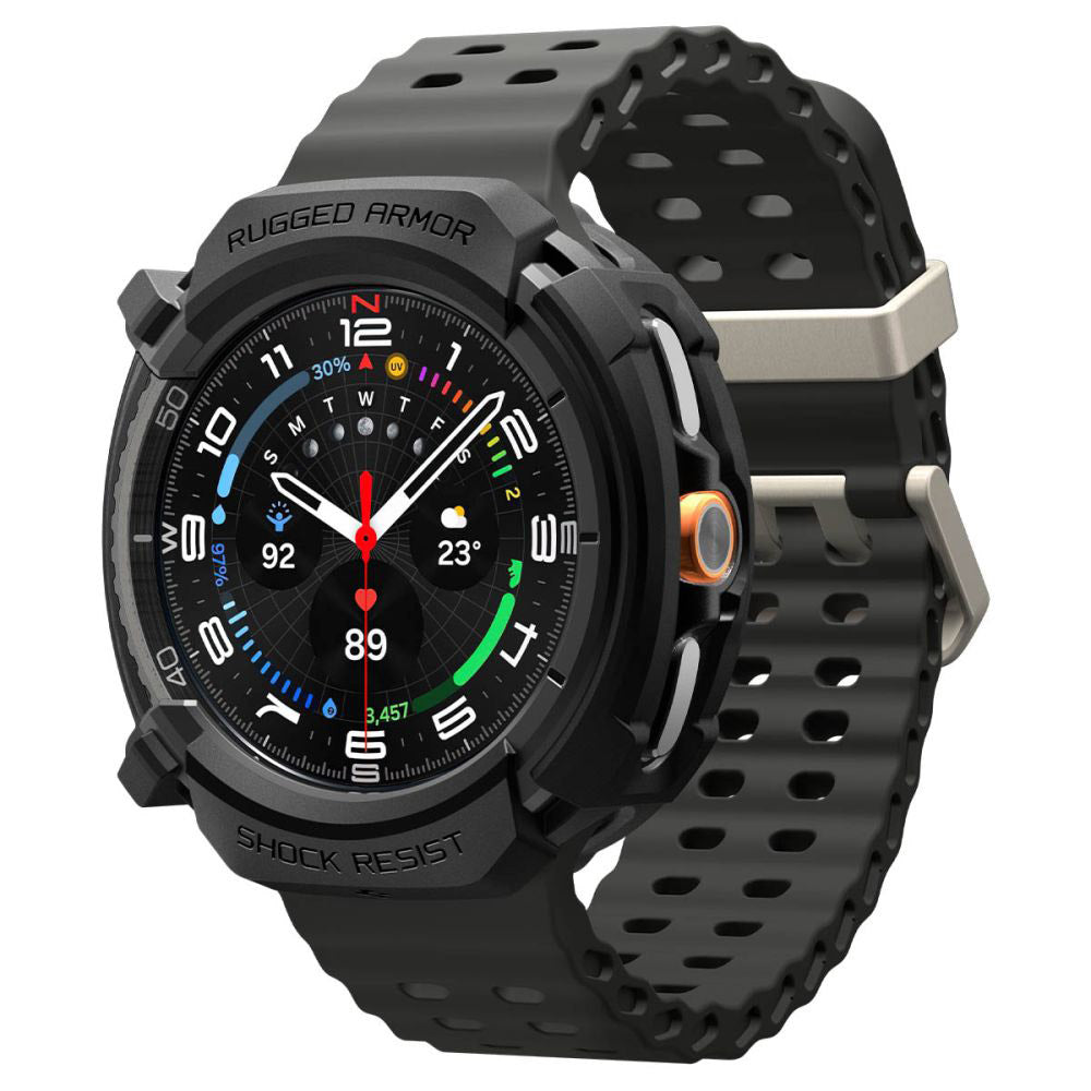 Spigen Rugged Armor tok Samsung Galaxy Watch8 Classic-hez, Matt Fekete ACS10012