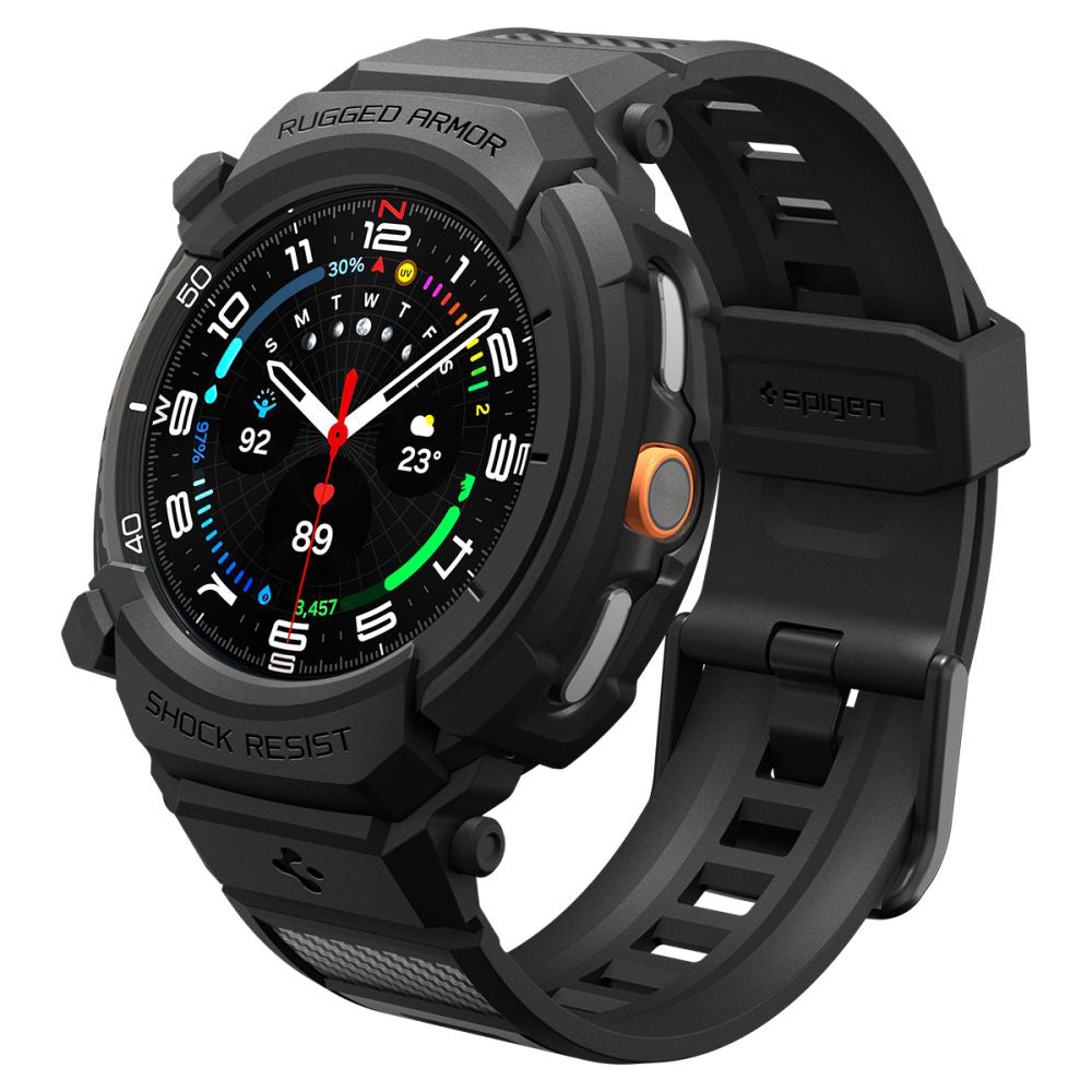 Spigen Rugged Armor Pro tok Samsung Galaxy Watch8 Classic-hez, Matt Fekete ACS10013