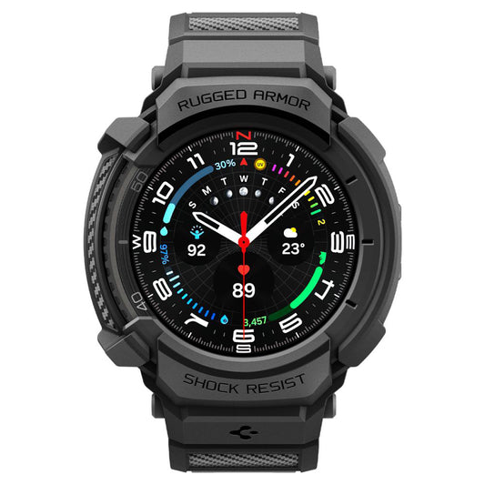 Spigen Rugged Armor Pro tok Samsung Galaxy Watch8 Classic-hez, Matt Fekete ACS10013