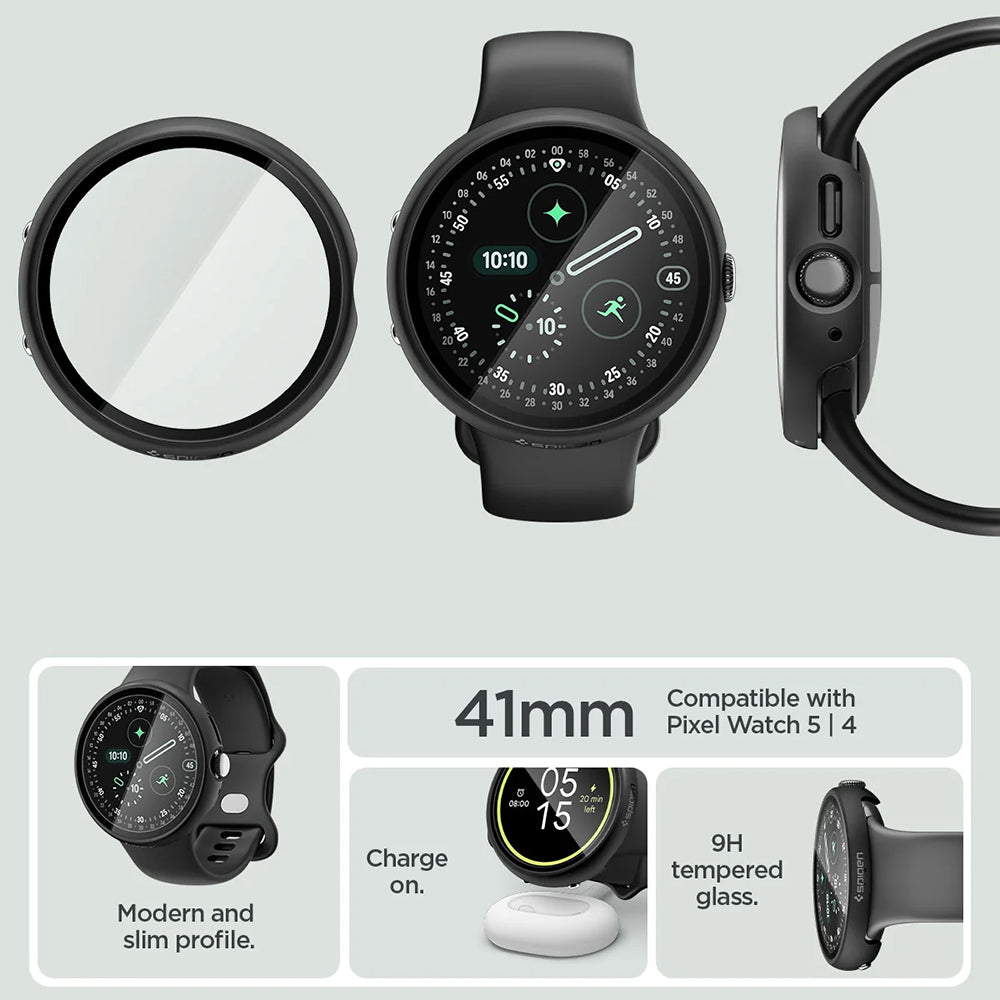 Spigen Thin Fit 360 tok Google Pixel Watch 41 mm Series órához, fekete ACS11750