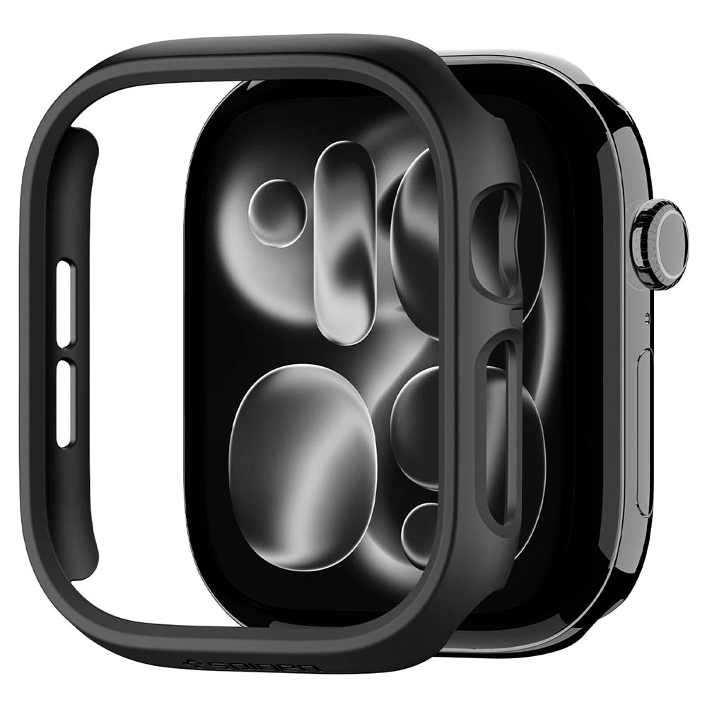 Spigen Thin Fit tok Apple Watch 12 46mm-hez, Fekete ACS11890