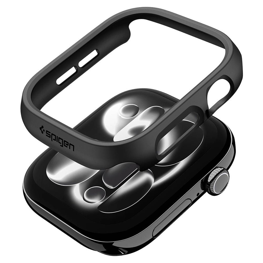 Spigen Thin Fit tok Apple Watch 12 46mm-hez, Fekete ACS11890