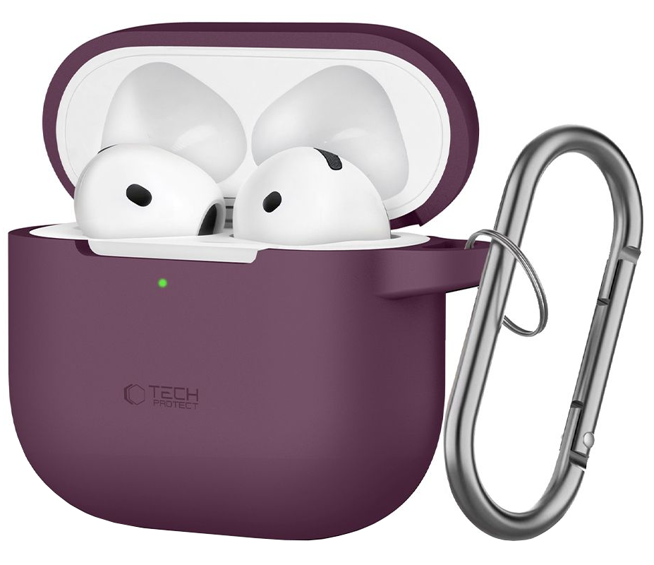 Tech-Protect Silicone Hook tok Apple AirPods 4 / AirPods 5 készülékhez, bordó színben