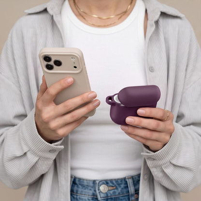 Tech-Protect Silicone Hook tok Apple AirPods 4 / AirPods 5 készülékhez, bordó színben