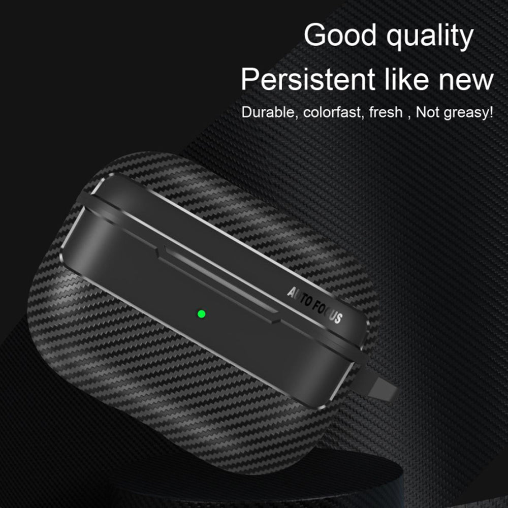 Techsuit CarbonFiber tok Apple AirPods Pro 3-hoz, Fekete