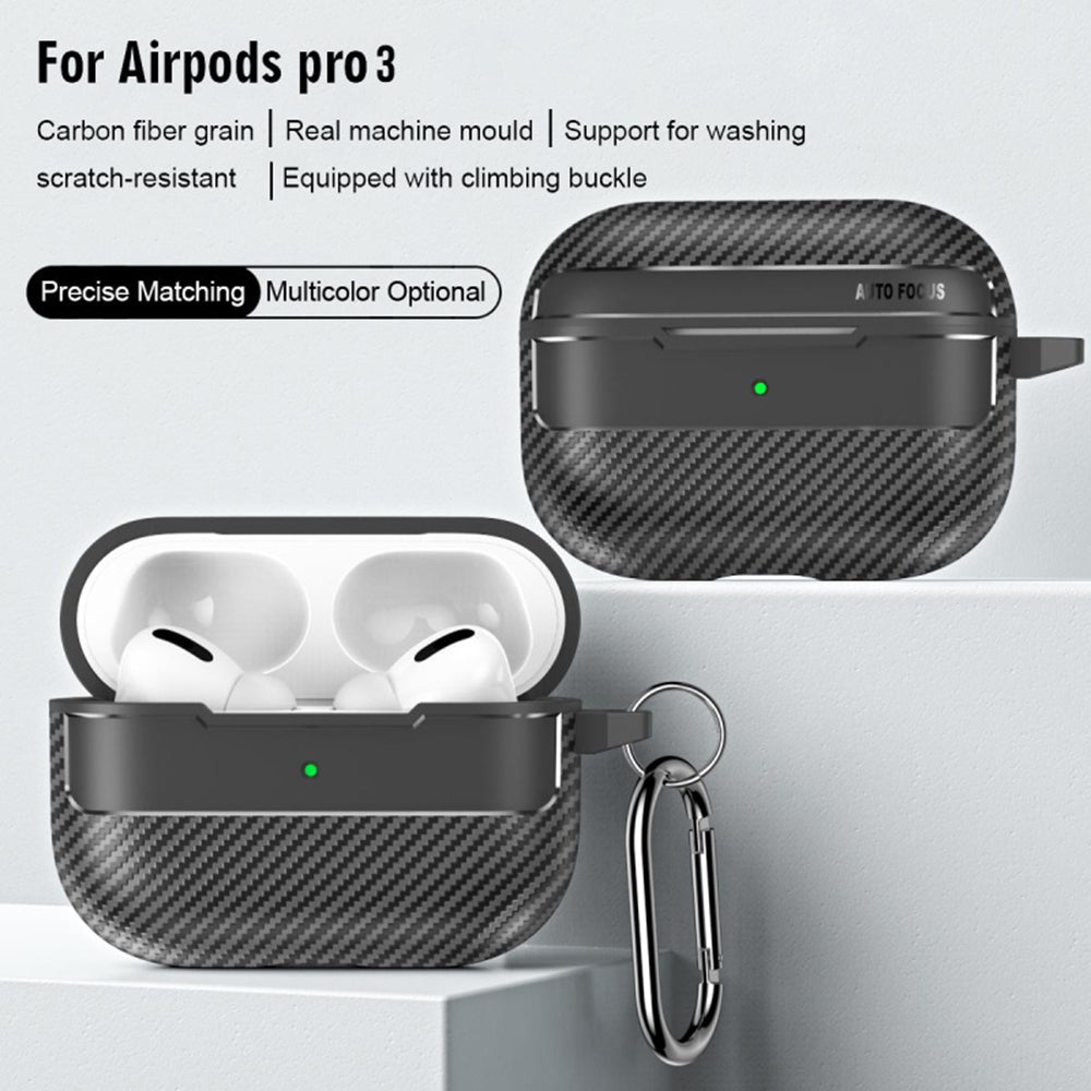 Techsuit CarbonFiber tok Apple AirPods Pro 3-hoz, Fekete