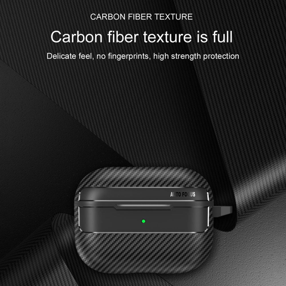 Techsuit CarbonFiber tok Apple AirPods Pro 3-hoz, Fekete