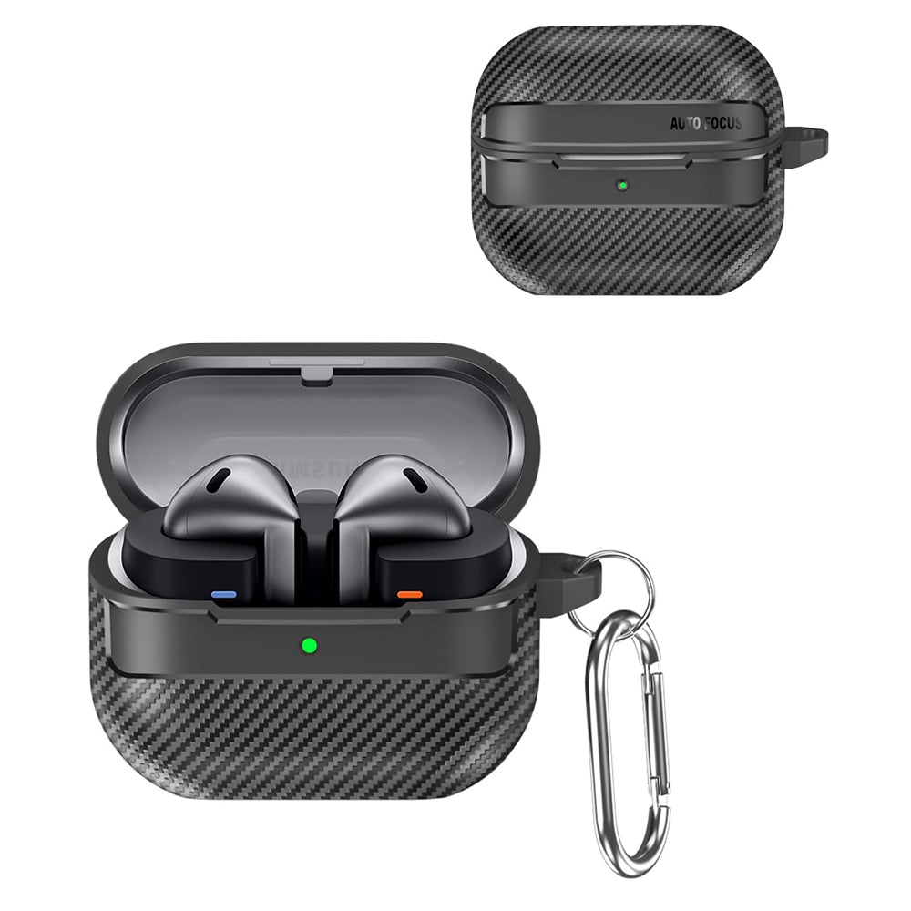 Techsuit CarbonFiber Case for Samsung Galaxy Buds3 FE / Buds3 Pro / Buds3, Black