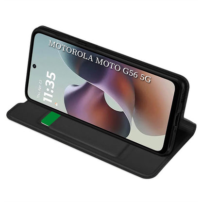 Tok a Motorola Moto G56-hoz, Techsuit, Magskin Book, Fekete