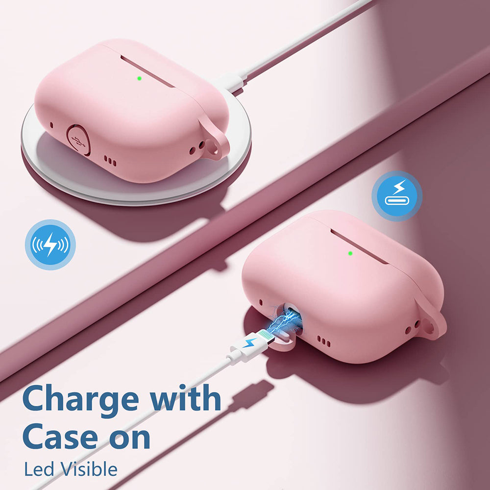 Techsuit szilikon tok Apple AirPods Pro sorozathoz, rózsaszín
