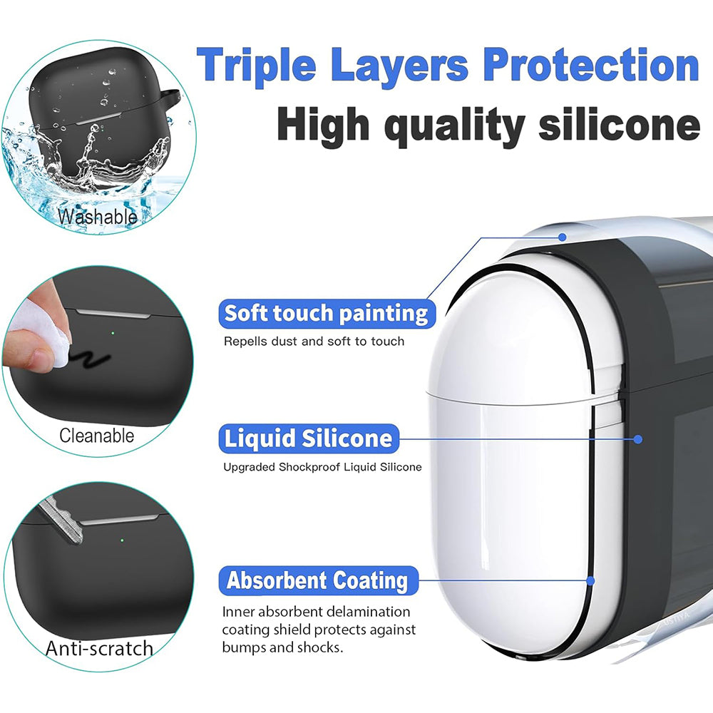 Techsuit Silicone tok Huawei FreeClip 2-hez, Fekete