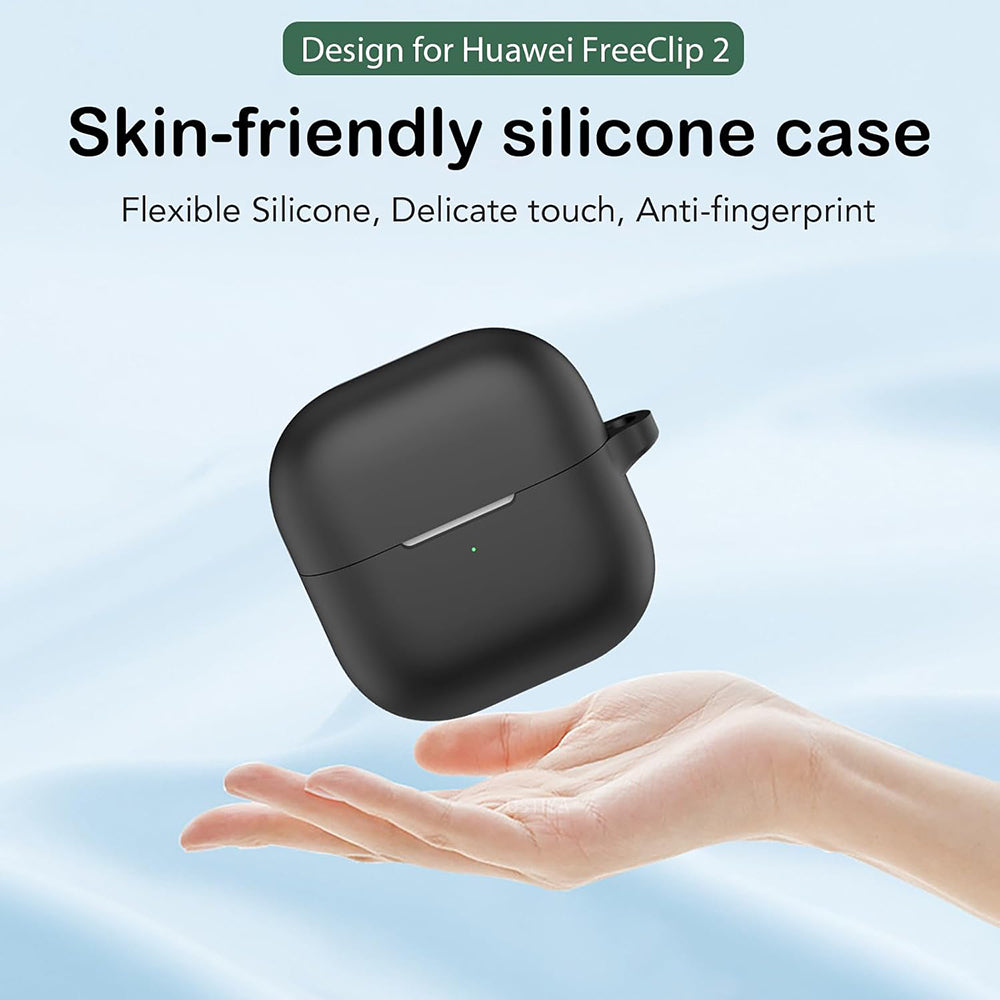 Techsuit Silicone tok Huawei FreeClip 2-hez, Fekete