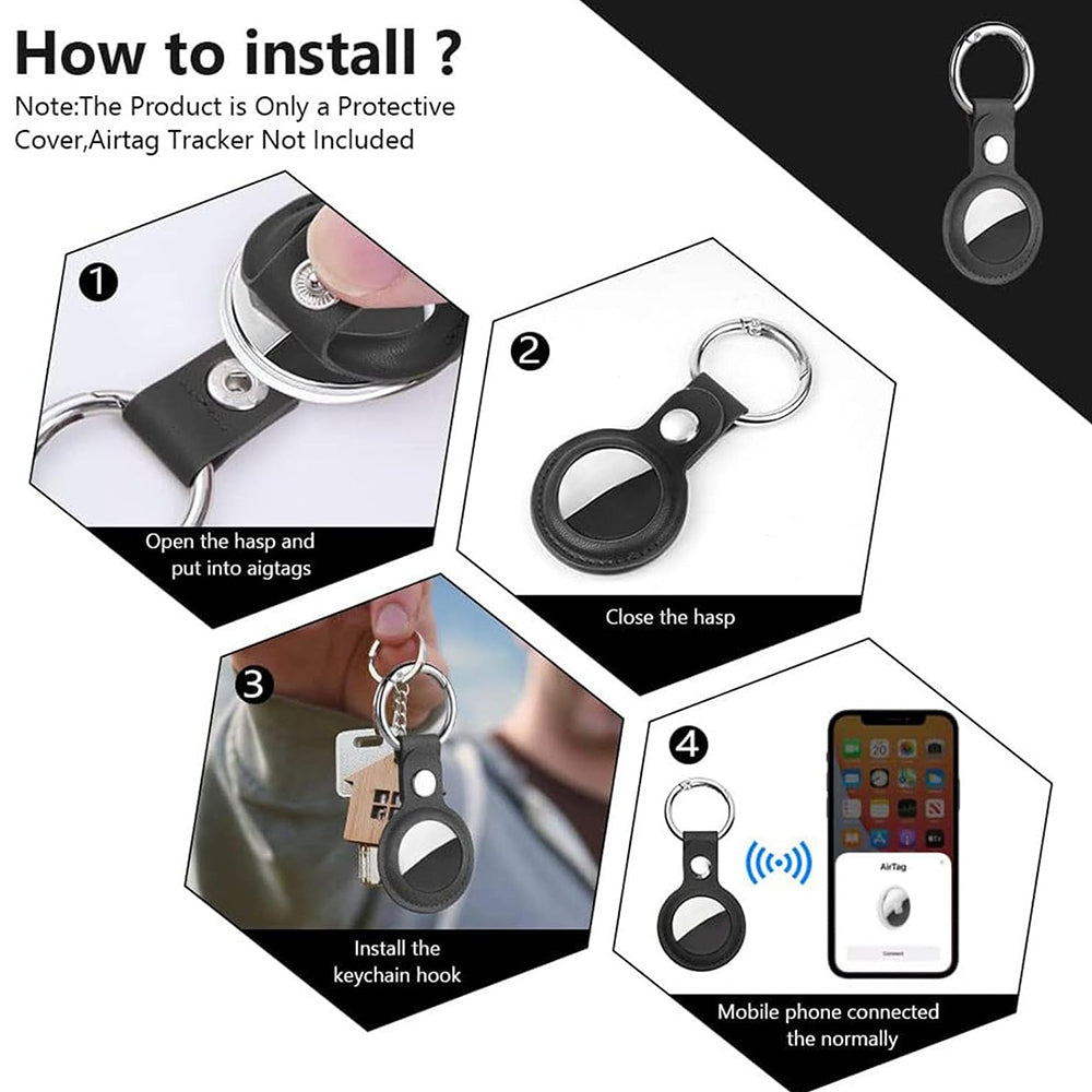 Techsuit SLH1 tok Apple AirTag-hoz, fekete