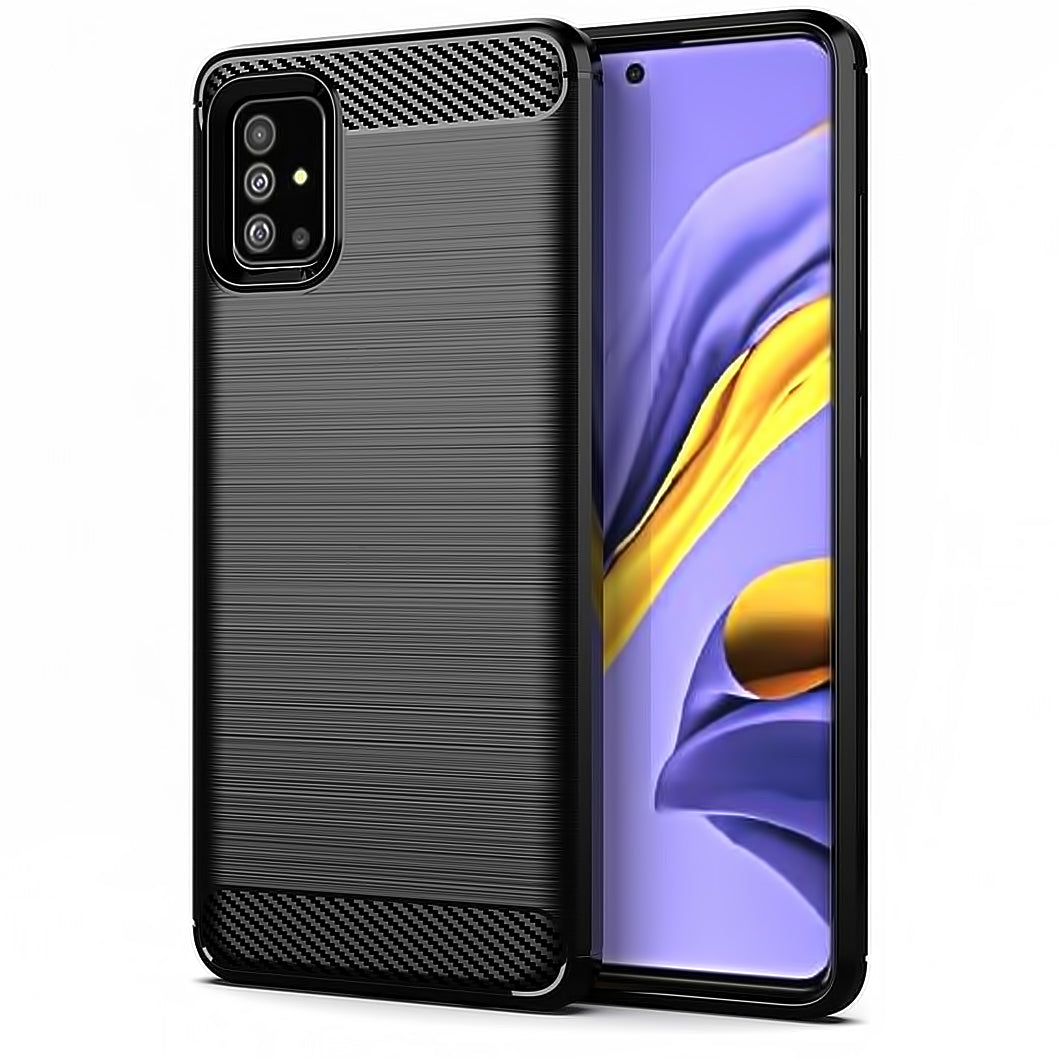 Tok Samsung Galaxy A51 5G A516-hoz, karbon, fekete