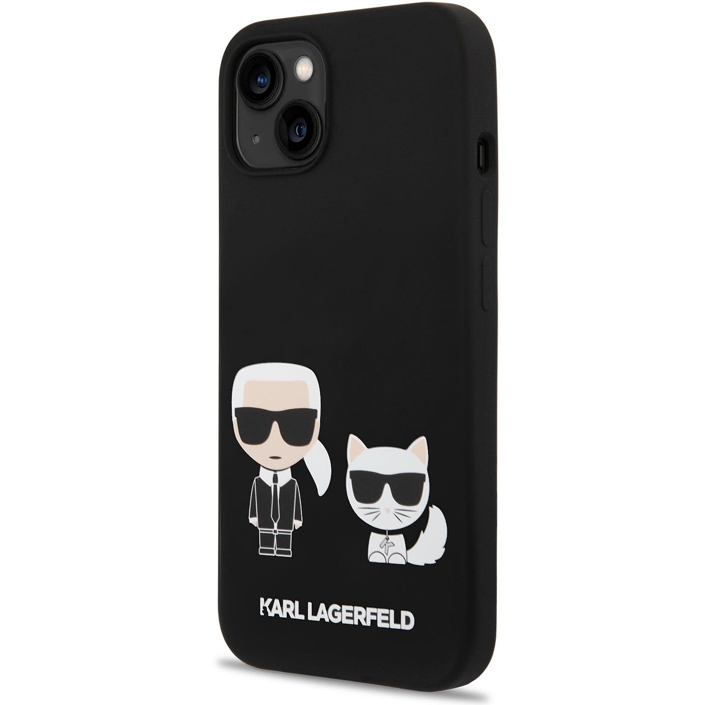 MagSafe tok Apple iPhone 14 Plus-hoz, Karl Lagerfeld, Karl & Choupette szilikon, Fekete