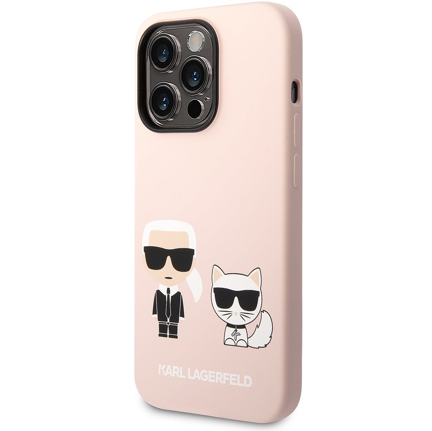 MagSafe tok Apple iPhone 14 Pro-hoz, Karl Lagerfeld, Karl & Choupette szilikon test, Rózsaszín