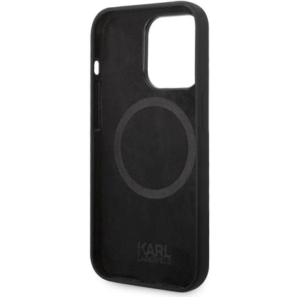 MagSafe tok Apple iPhone 14 Pro-hoz, Karl Lagerfeld, Silicone Karl Head, Fekete