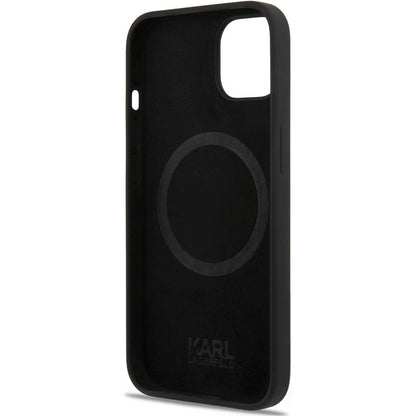 MagSafe tok Apple iPhone 14 Plus-hoz, Karl Lagerfeld, Karl & Choupette szilikon, Fekete