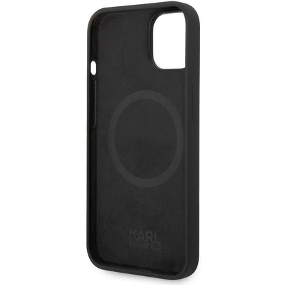 MagSafe tok Apple iPhone 14 Plus-hoz, Karl Lagerfeld, Liquid Silicone Karl Head, Fekete