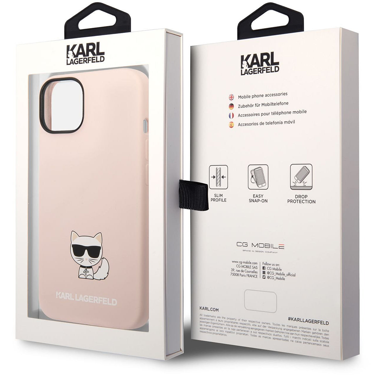 Tok Apple iPhone 14 Plus-hoz, Karl Lagerfeld, Silicone Body Choupette, Rózsaszín