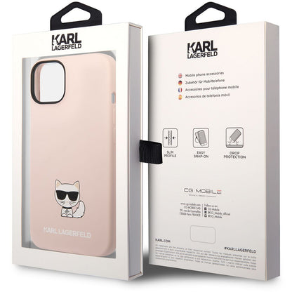 Tok Apple iPhone 14 Plus-hoz, Karl Lagerfeld, Silicone Body Choupette, Rózsaszín