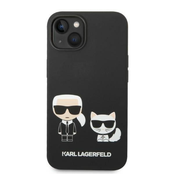 MagSafe tok Apple iPhone 14 Plus-hoz, Karl Lagerfeld, Karl & Choupette szilikon, Fekete