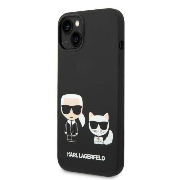 MagSafe tok Apple iPhone 14 Plus-hoz, Karl Lagerfeld, Karl & Choupette szilikon, Fekete