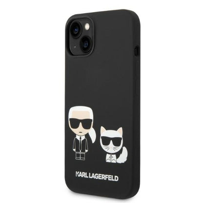 MagSafe tok Apple iPhone 14 Plus-hoz, Karl Lagerfeld, Karl & Choupette szilikon, Fekete